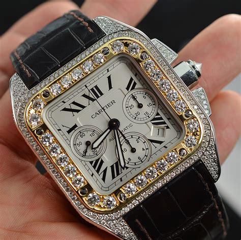 cartier watch diamond gold|cartier watches with diamonds price.